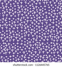 Cross pattern. Ultraviolet geometric seamless texture. Hipster fashion design print. Trendy graphic repeating print. Ink hand drawn geometry background. Stylish abstract linear ornament. 