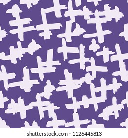 Cross pattern. Ultraviolet geometric seamless texture. Monochrome vector design print. Mimimal graphic repeating tile. Kimono background. Modern abstract linear ornament. 