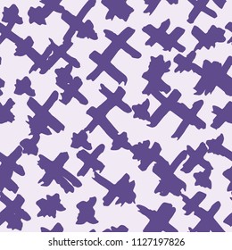 Cross pattern. Ultraviolet geometric seamless texture. Hipster fashion design print. Mimimal graphic repeating tile. Ink hand drawn geometry background. Stylish abstract linear ornament