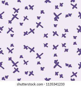 Cross pattern. Ultraviolet geometric seamless texture. Monochrome design print. Trendy graphic repeating print. Diamond background. Modern abstract linear ornament. 