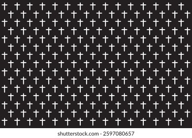 cross pattern white and black background vector. Simple embroidery seamless pattern. Vector illustration. EPS 10.