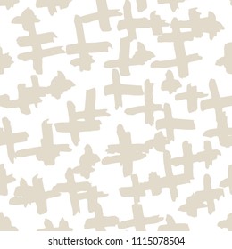Cross pattern. White ivory geometric seamless texture. Flat vector design print. Trendy graphic repeating print. Diamond background. Stylish abstract linear ornament. 