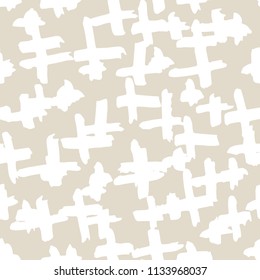 Cross pattern. White ivory geometric seamless texture. Monochrome vector design print. Futuristic graphic repeating tile. Diamond background. Stylish abstract linear ornament. 