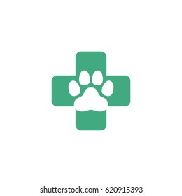 Cross Paw Print Logo Template Illustration Design. Vector EPS 10.