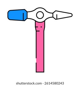 cross peen pin hammer line icon vector. cross peen pin hammer sign. isolated symbol illustration