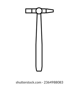 cross peen pin hammer tool line icon vector. cross peen pin hammer tool sign. isolated contour symbol black illustration