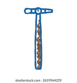 cross peen pin hammer tool doodle icon sketch vector. cross peen pin hammer tool sign. isolated symbol illustration