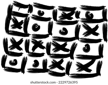 patrón abstracto de bolígrafo cruzado en vector blanco y negro