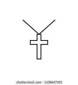 cross pendant outline icon. Element of religion sign for mobile concept and web apps. Thin line cross pendant outline icon can be used for web and mobile on white background