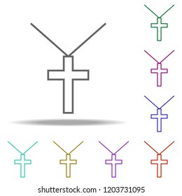 cross pendant outline icon. Elements of religion in multi color style icons. Simple icon for websites, web design, mobile app, info graphics