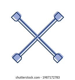 icono de herramienta de pieza cruzada aislado