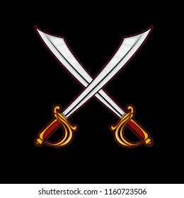 Cross Pirate Sword vector illustration