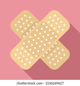 Cross plaster icon. Flat illustration of cross plaster vector icon for web design