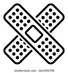 Cross plaster icon. Outline cross plaster vector icon for web design isolated on white background