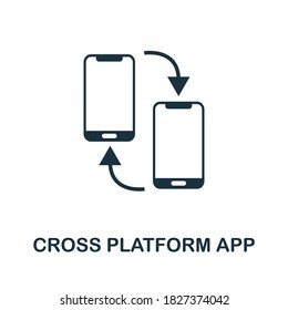 Cross Platform App icon. Creative element sign from app development collection. Monochrome Cross Platform App icon for templates, infographics and more.