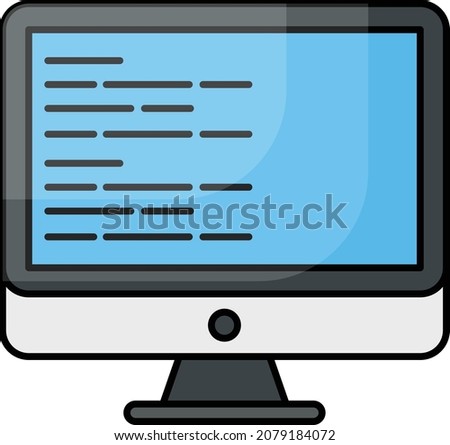 Cross platform Coding Concept, Java engine machine Vector Color Icon Design, Software and web development symbol on white background, Computer Programming and Coding stock illustration