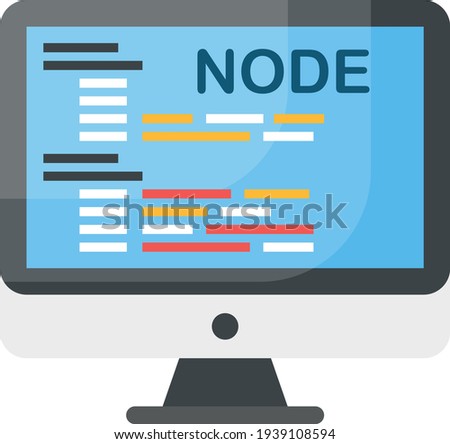 Cross platform Concept, Java engine  Vector Color Icon Design, Software and web development symbol on white background, Computer Programming and Coding stock illustration