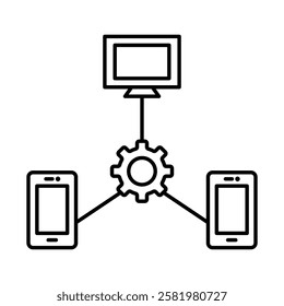 Cross platform icon Black and white logo