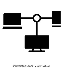 Cross platform icon Flat outline fill black and white