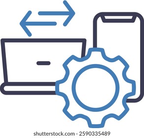 Cross Platform Icon Line Color Vector Illustration