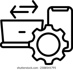 Cross Platform Icon Line Vector Illustration