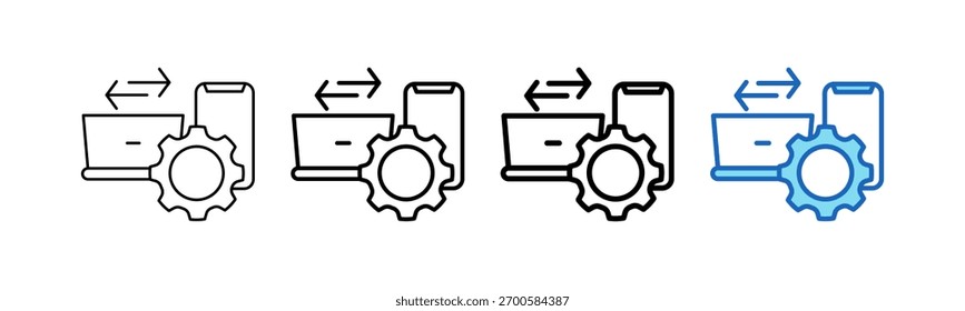 Ilustração do vetor de estilo de estrutura de tópicos de ícone de plataforma cruzada