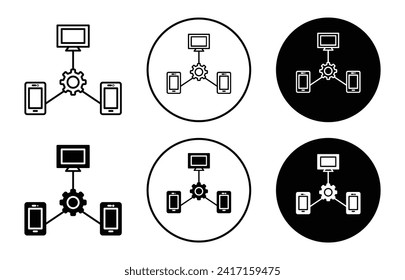 Plattformübergreifende Vektorsymbol-Set-Kollektion. Plattformübergreifendes Flachsymbol.