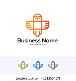 Cross plus bird medical logo icon design template