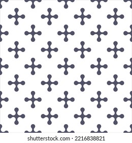 Cross or plus diagonally distributed simple minimalist geometrical vector pattern. Ornament can be used for gift wrapping paper, pattern fills