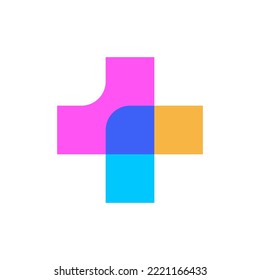 Cross plus health medical technology logo design