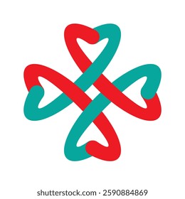 Cross plus heart medical logo. Infinity heart logo concept