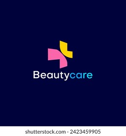 Cross and plus icon medical logo. Plus icon with perspective concept logo for business, science, healthcare, medical, hospital and perspective design vector