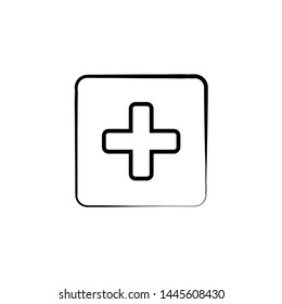 Cross plus Icon Vector Illustration