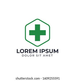 Cross plus medical logo icon design template elements