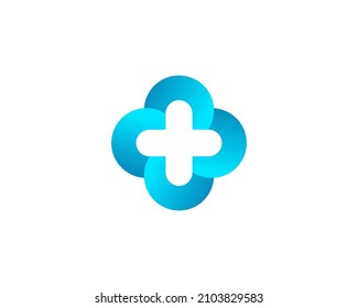 Elementos de plantilla de diseño de iconos de logotipo médico cruzado o superior