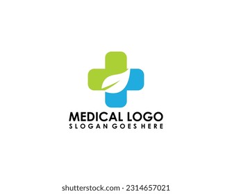 Cross plus medical logo icon design template elements