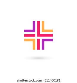 Cross plus medical logo icon design template elements
