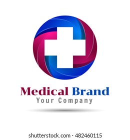 Cross plus medical logo icon design template elements. Vector for your business company. Abstract concept.