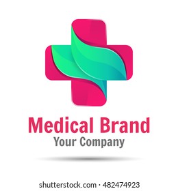 Cross plus medical logo icon design template elements. Creative colorful abstract vector illustration for your business company.