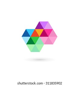 Cross plus medical mosaic logo icon design template elements
