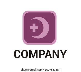 cross or plus sign logo design idea illustration for medical hospital and support with color