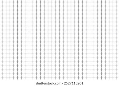 Sinal de cruz ou mais padrão sem costura no fundo branco. Fundo de geometria matemática com sinal de adição. Padrão em preto e branco