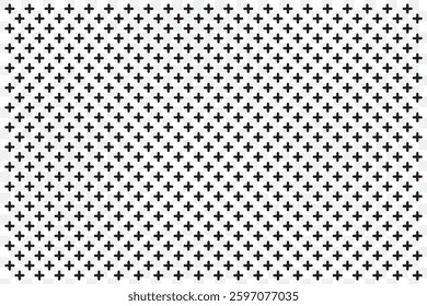 cross or plus sign seamless pattern on Transparent background. EPS 10.