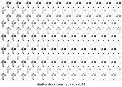 cross or plus sign seamless pattern on Transparent background. EPS 10.