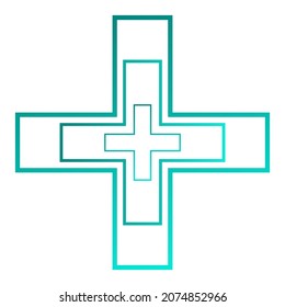 Cross (plus Sign, Symbol) For Healthcare Or Generic Logo Usage