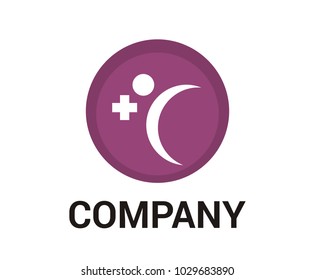 cross or plus symbol logo design idea illustration for medical hospital and support with purple color
