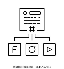 cross posting line icon vector. cross posting sign. isolated contour symbol black illustration