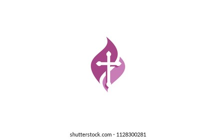 cross, pray to God and shine the logo icon vector