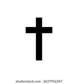 The cross is the principal symbol of Christianity, in Christian religious beliefs the Christian cross representing the crucifixion of Jesus. Vector Illustration