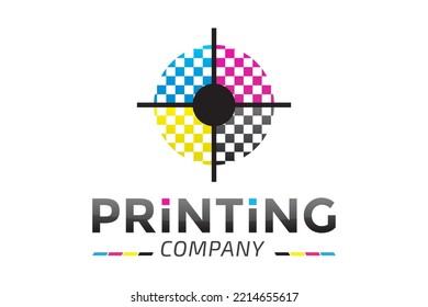 Cross Printing Company Logo with CMYK Colors